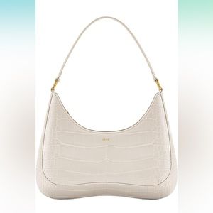 JW PEI white croc shoulder bag